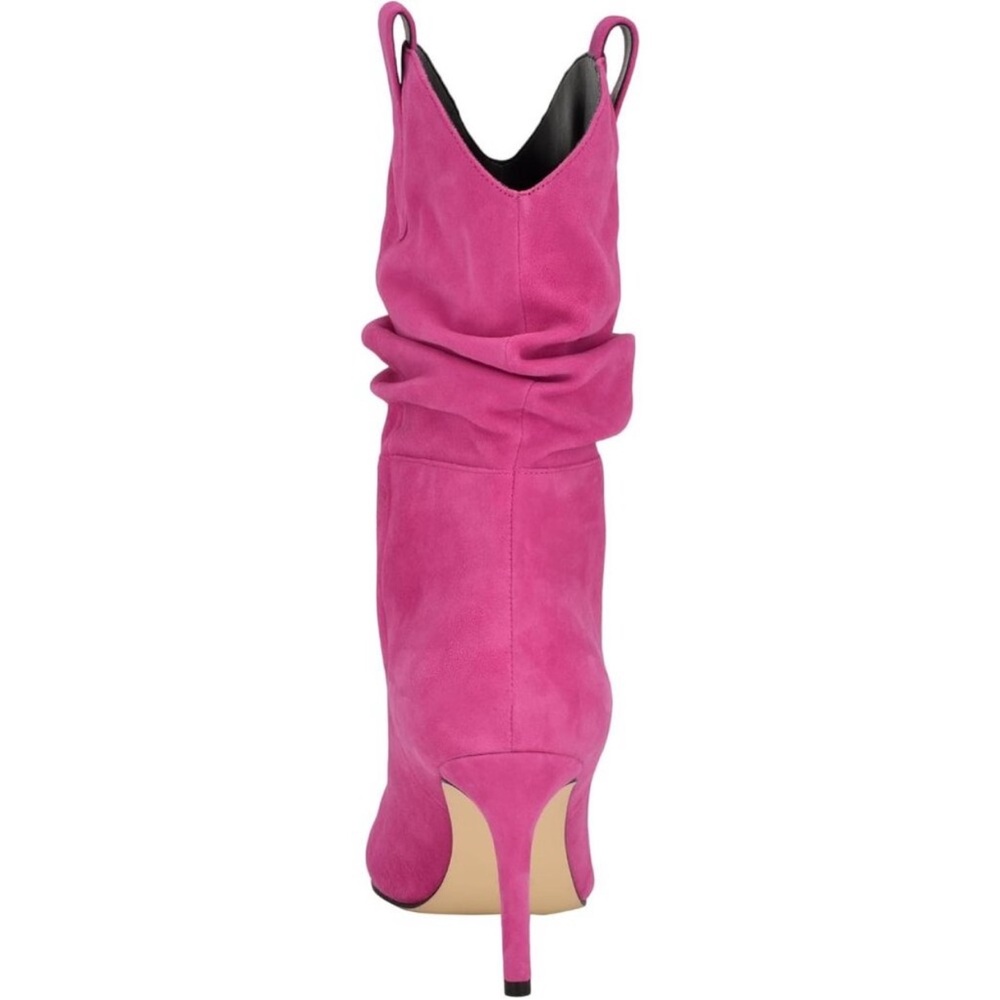 NEW! Guess Shoes Benisa Pink Suede Slouchy Western Heeled Ankle Boots Size 8.5 - Picture 3 of 13